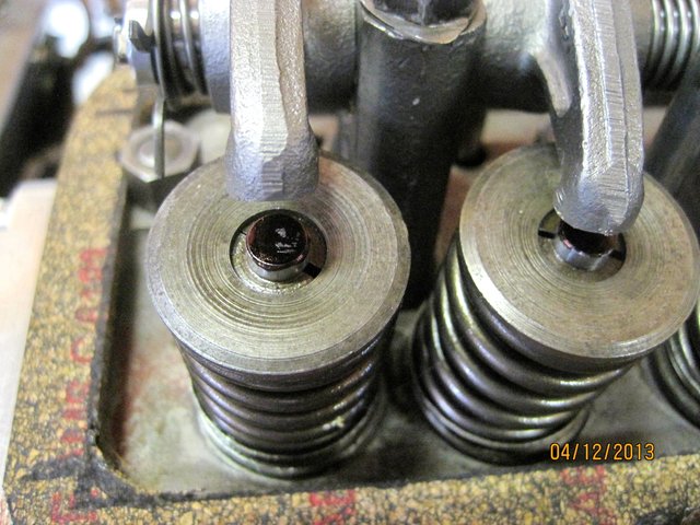 Valve stem #8 - Not sure what this shows - there's very little contact even though the rocker arm was hard against the stem.  It does start more to the center and end up closer to the outside edge of the tip.