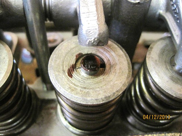 Valve stem #6 - Again, not showing a lot of contact but starts just short of the middle  then moves across to the outside of the stem.