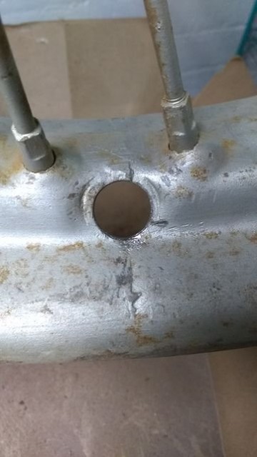 hole drilled out to 5/8&quot; and de-burred inside and outside