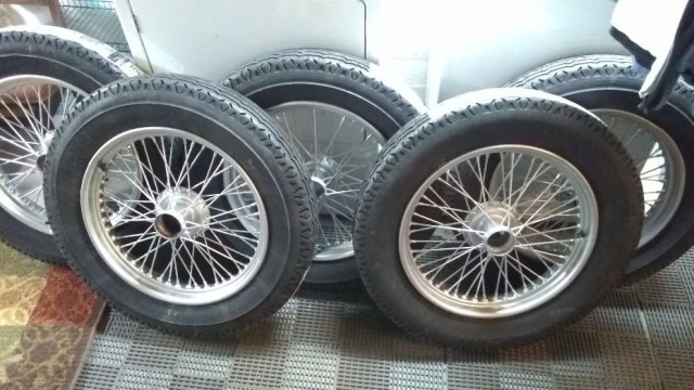 Five American Classic radial tires on restored wheels.